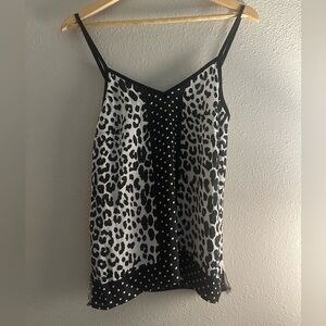 Express Black and White Leopard Print Camisole